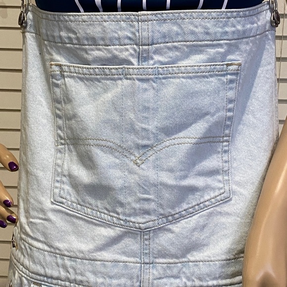Levi's SilverTab Light Denim Wide Straight Leg Overalls Bibs 90s Style Sz XL NWT - Picture 4 of 13
